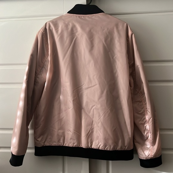 INC men’s pink/salmon with black trim bomber jacket - Picture 3 of 3